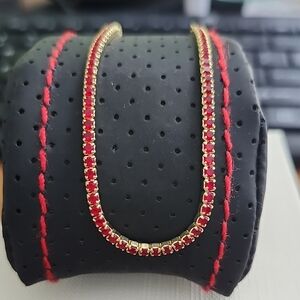 Elegant Gold and Red Necklace